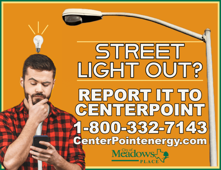Street Light Outage City of Meadows Place
